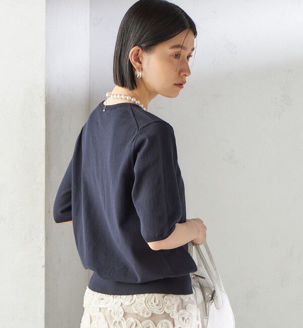 SHIPS for women「〈接触冷感 / 手洗い可能〉アイスコットン ショート スリーブ プルオーバー」|ニット・セーター|