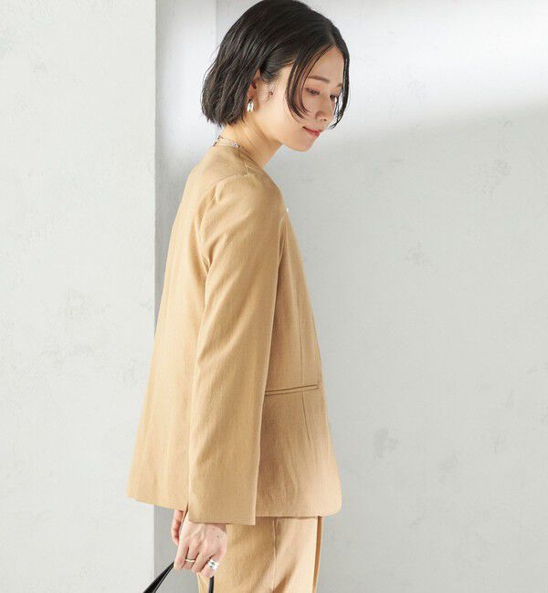 SHIPS for women「〈手洗い可能〉FUNCTIONAL カラーレス ジャケット（セットアップ対応）」|ノーカラージャケット|