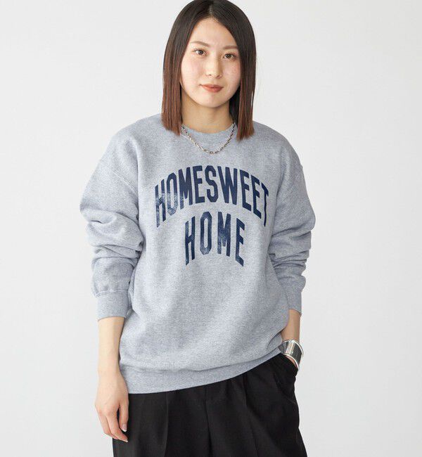 SHIPS「【SHIPS別注】THE DAY ON THE BEACH: プリント クルーネック トレーナー」|スウェット・ジャージ|グレー