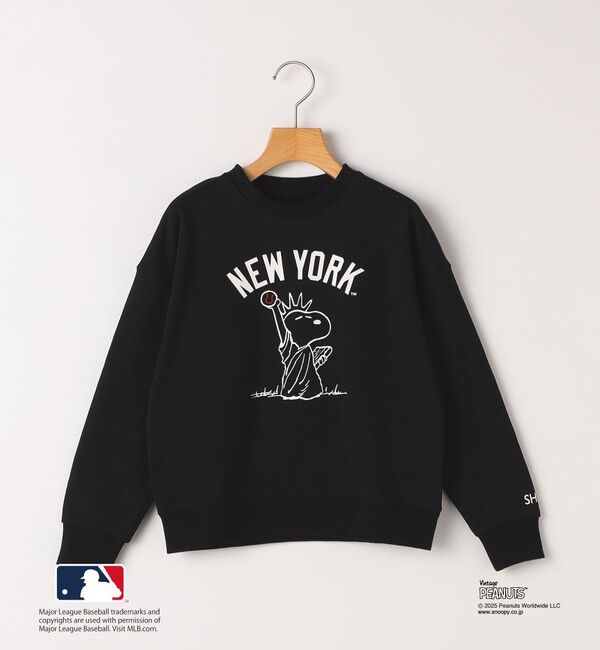 SHIPS KIDS「SHIPS KIDS:130～170cm / PEANUTS&times;MLB プリント スウェット」|スウェット・ジャージ|ブラック
