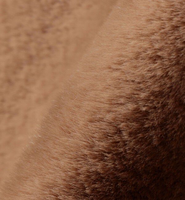 SHIPS for women「SHIPS Primary Navy Label:フェイク ファー ノーカラー ハーフ コート」|ノーカラーコート|