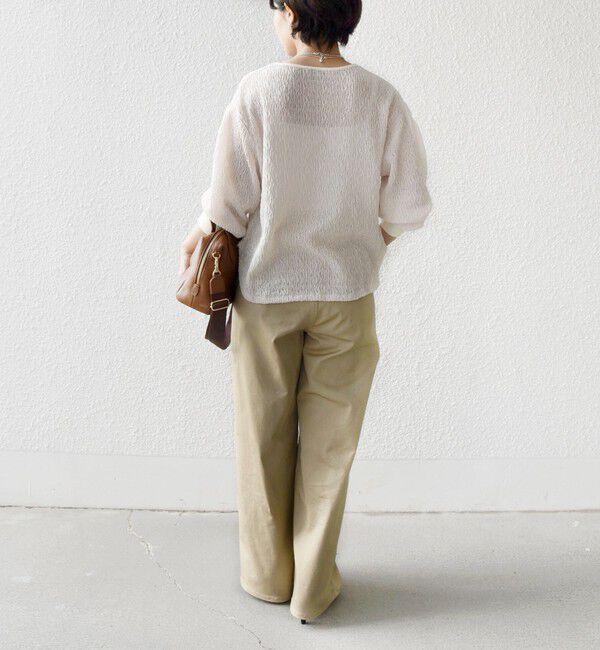 SHIPS for women「〈手洗い可能〉ランダム ブルーゼ 袖 タック プルオーバー」|Tシャツ・カットソー|