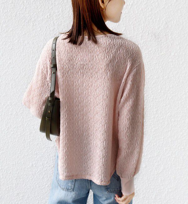 SHIPS for women「〈手洗い可能〉ランダム ブルーゼ 袖 タック プルオーバー」|Tシャツ・カットソー|