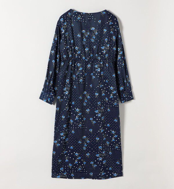 quaranciel「quaranciel: ドット フラワー プリント Iライン ギャザー ワンピース」|ワンピース|