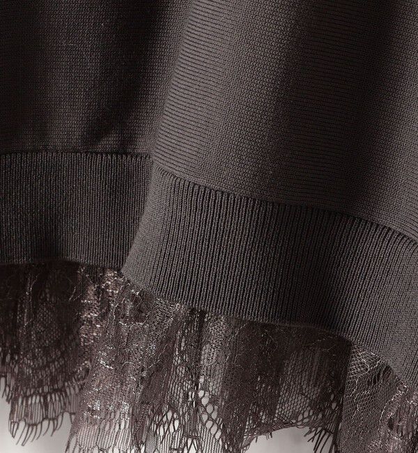 quaranciel「quaranciel:〈手洗い可能〉レースヘム ドルマン ニット プルオーバー」|ニット・セーター|