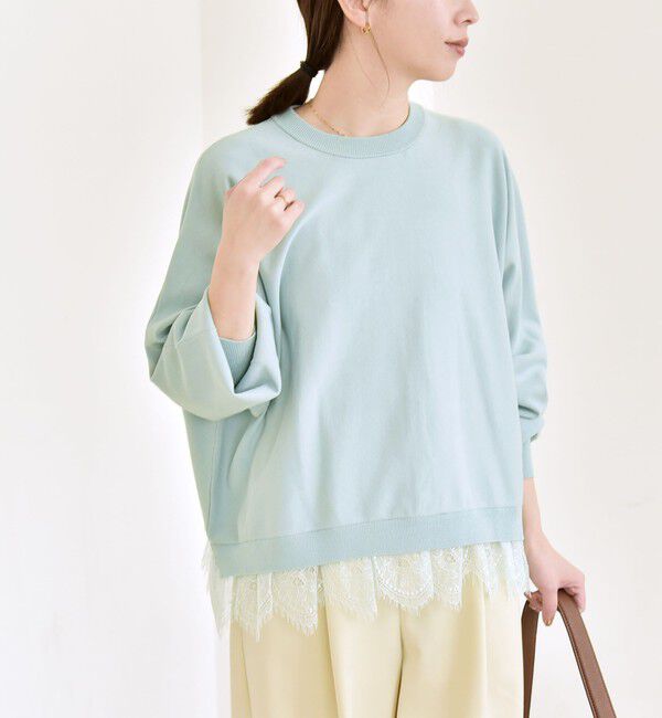 quaranciel「quaranciel:〈手洗い可能〉レースヘム ドルマン ニット プルオーバー」|ニット・セーター|