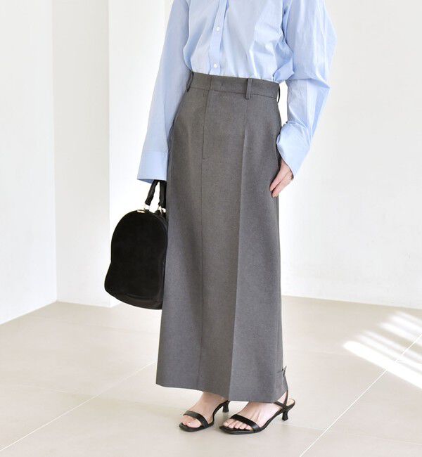 quaranciel「quaranciel:〈洗濯機可能〉ベルトデザイン Iライン スラックス スカート」|スカート|