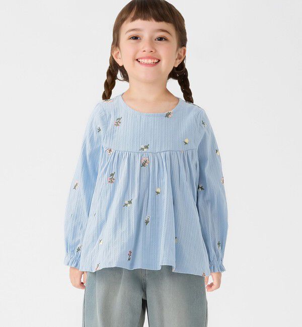 SHIPS Colors 「SHIPS Colors:100～140cm /〈洗濯機可能〉フラワー 刺繍 チュニック」|シャツ・ブラウス|