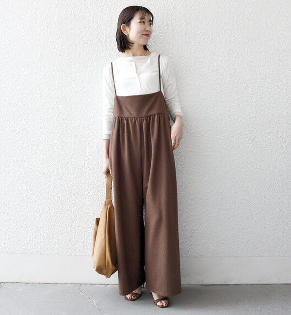 SHIPS any「SHIPS any:〈洗濯機可能〉ループヤーン イージー ギャザー サロペット」|オールインワン|