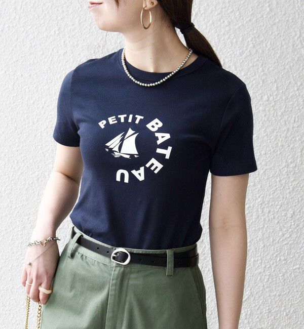 SHIPS any「【SHIPS any別注】PETIT BATEAU: ロゴ プリント コンパクト TEE 26SS」|Tシャツ・カットソー|