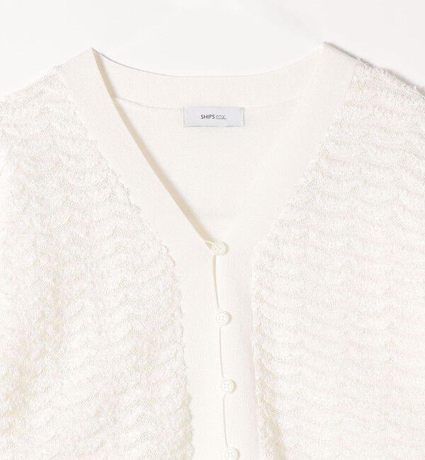 SHIPS any「《予約》SHIPS any:〈手洗い可能〉シアー ジャカード コンパクト カーディガン」|カーディガン|