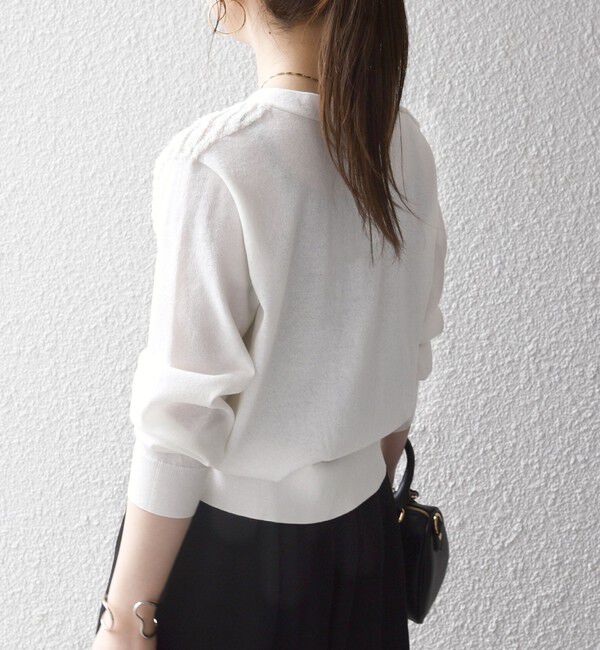 SHIPS any「《予約》SHIPS any:〈手洗い可能〉シアー ジャカード コンパクト カーディガン」|カーディガン|