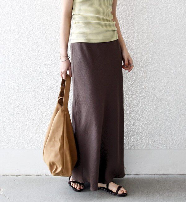 SHIPS any「《予約》SHIPS any:〈洗濯機可能〉メッシュ ナロー スカート」|スカート|ブラウン