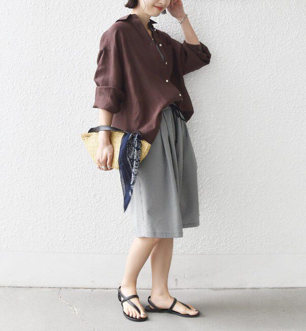 SHIPS for women「〈手洗い可能〉ギンガム サッカー ドロスト ショート パンツ」|その他|