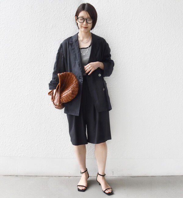 SHIPS for women「〈手洗い可能〉ギンガム サッカー ドロスト ショート パンツ」|その他|