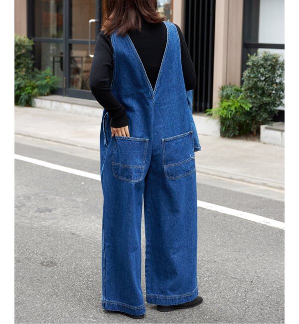 OUTDOOR PRODUCTS Usual Things「追加ULT デニムバックVネックオールインワン」|オールインワン|