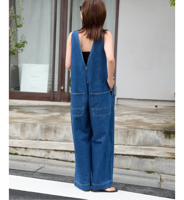 OUTDOOR PRODUCTS Usual Things「追加ULT デニムバックVネックオールインワン」|オールインワン|