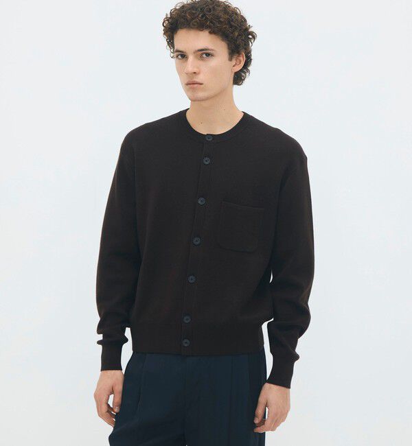 CABaN「CABaN コットンカシミヤ ポケットクルーネックカーディガン」|ニット・セーター|