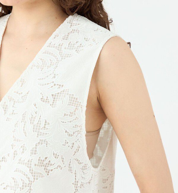 SOULEIADO「コットンエンブロイダリー Vカラージレ」|ベスト・ジレ|