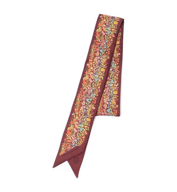 TOMORROWLAND GOODS「Atelier TOMORROWLAND FLOWER シルク ボウタイスカーフ」|バンダナ・スカーフ|38 ワイン系