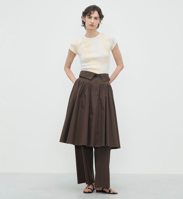 BACCA「【WEB先行予約】コットンタイプライター ウエストタックスカート」|フレア|