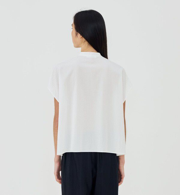 GALERIE VIE「【WEB先行予約】ソフトウェーブ バンドカラーシャツ」|シャツ・ブラウス|