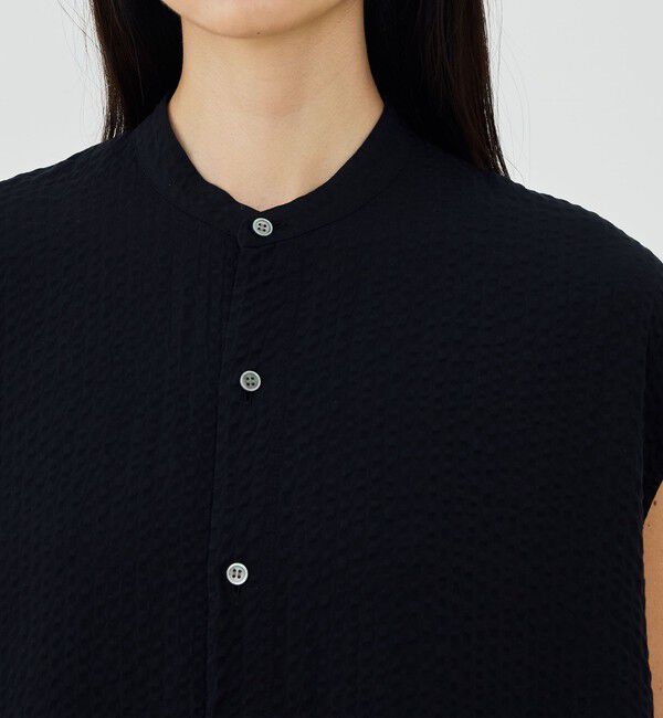 GALERIE VIE「【WEB先行予約】ソフトウェーブ バンドカラーシャツワンピース」|ワンピース|