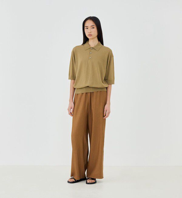 GALERIE VIE「【WEB先行予約】クレープコットン ポロカラープルオーバー」|ニット・セーター|