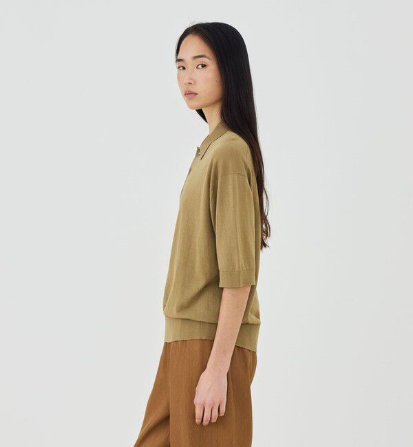 GALERIE VIE「【WEB先行予約】クレープコットン ポロカラープルオーバー」|ニット・セーター|