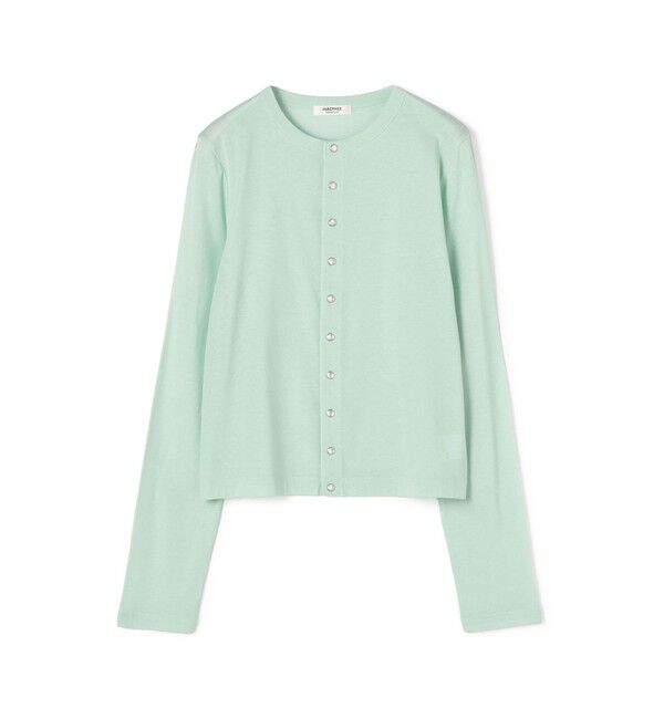 MACPHEE「【WEB先行予約】ハイゲージジャージー クルーネックカーディガン」|カーディガン|51 ライトグリーン