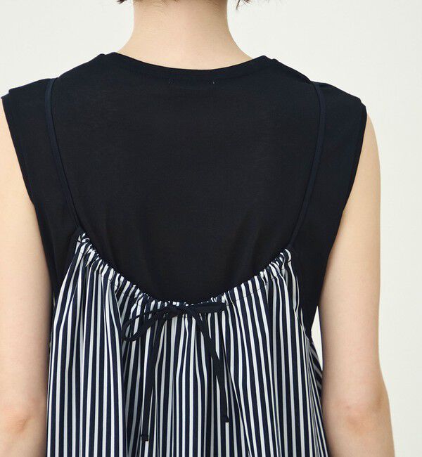 MACPHEE「【WEB先行予約】トリコットストライプ キャミソールワンピース」|ワンピース|