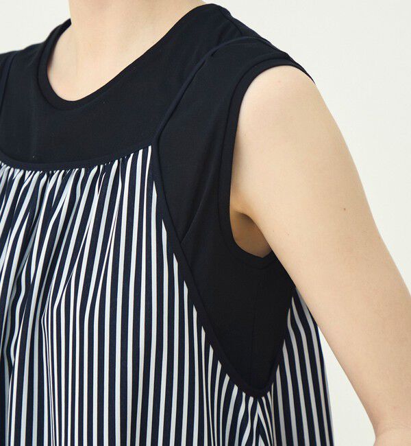 MACPHEE「【WEB先行予約】トリコットストライプ キャミソールワンピース」|ワンピース|