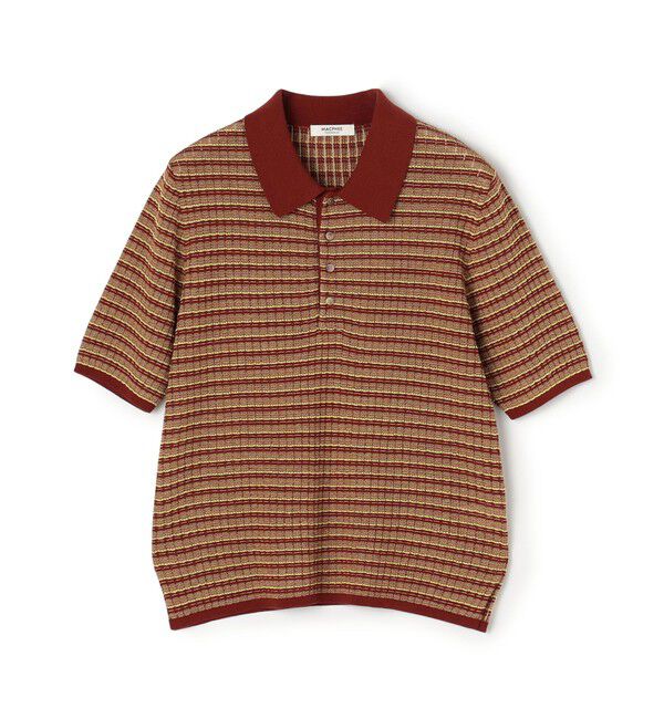 MACPHEE「コットンナイロンチェック ポロカラープルオーバー」|ポロシャツ|46 ブラウン系