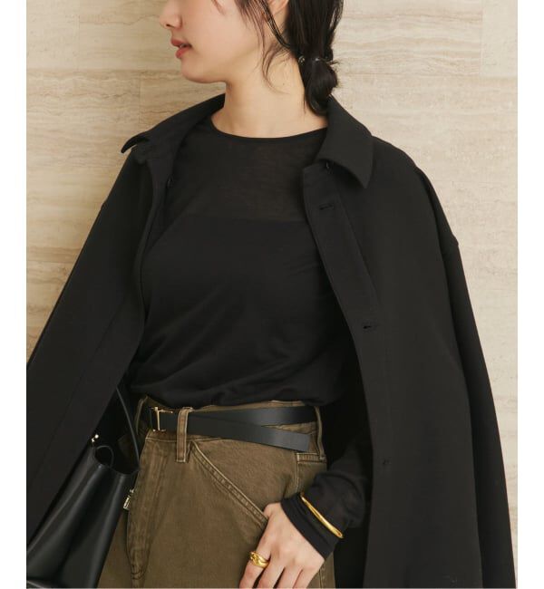 Plage「《追加》CO NY Sheer ロンT」|Tシャツ・カットソー|ブラック