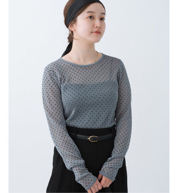 IENA「フロッキードット シアー プルオーバー」|ニット・セーター|