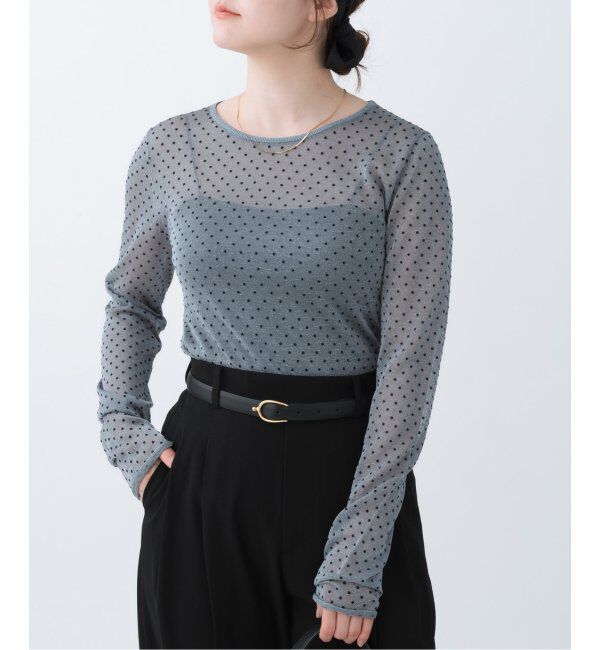 IENA「フロッキードット シアー プルオーバー」|ニット・セーター|