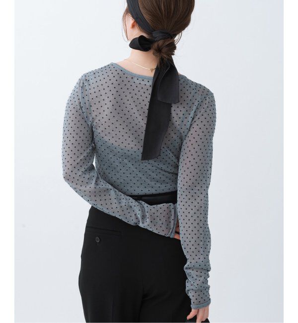 IENA「フロッキードット シアー プルオーバー」|ニット・セーター|