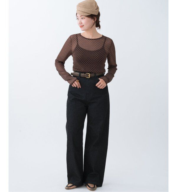 IENA「フロッキードット シアー プルオーバー」|ニット・セーター|