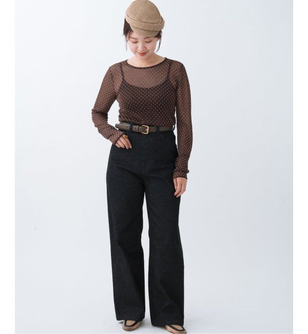 IENA「フロッキードット シアー プルオーバー」|ニット・セーター|