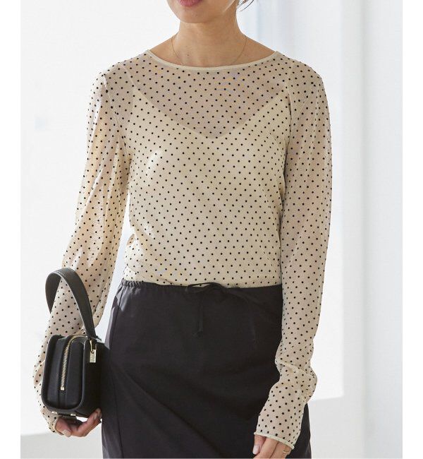 IENA「フロッキードット シアー プルオーバー」|ニット・セーター|