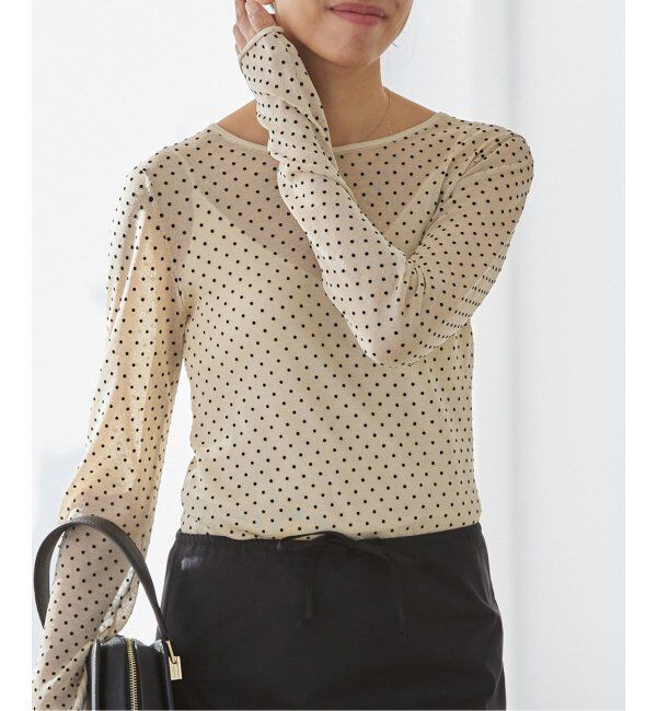 IENA「フロッキードット シアー プルオーバー」|ニット・セーター|