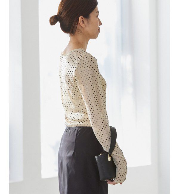 IENA「フロッキードット シアー プルオーバー」|ニット・セーター|