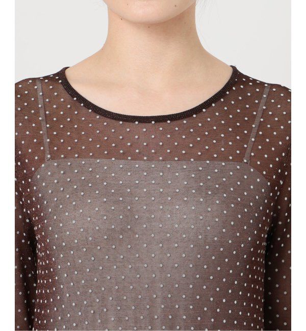 IENA「フロッキードット シアー プルオーバー」|ニット・セーター|