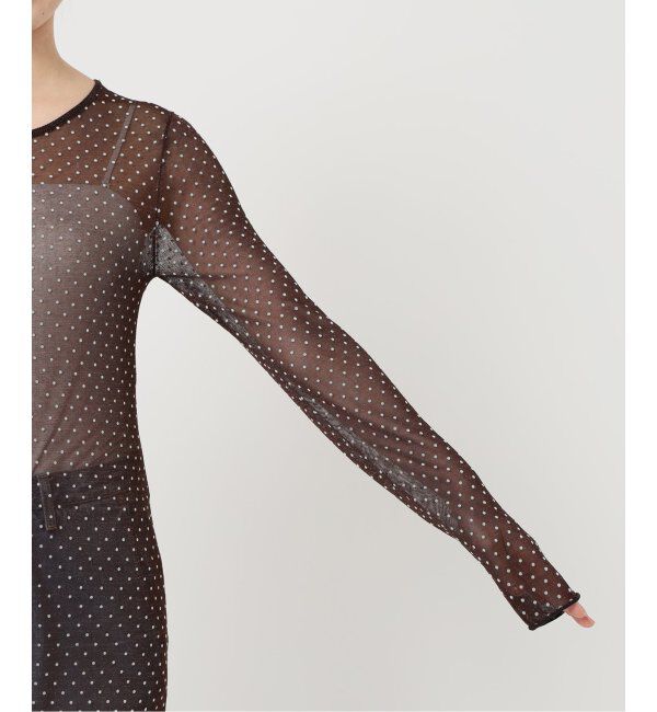 IENA「フロッキードット シアー プルオーバー」|ニット・セーター|