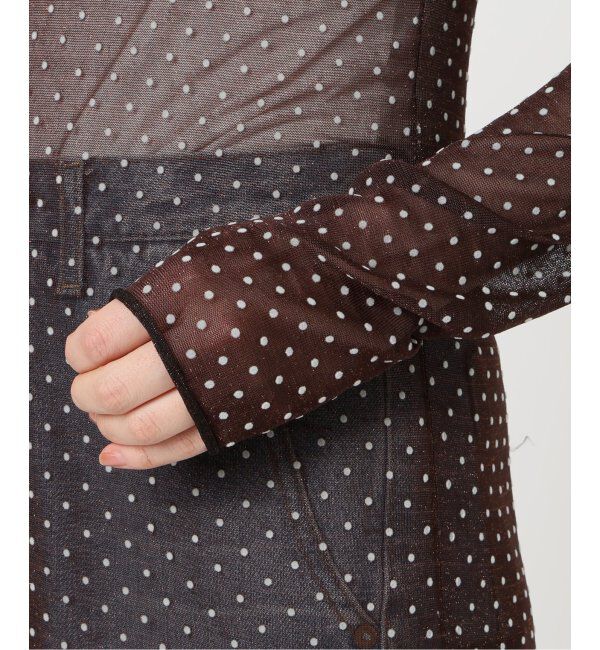 IENA「フロッキードット シアー プルオーバー」|ニット・セーター|