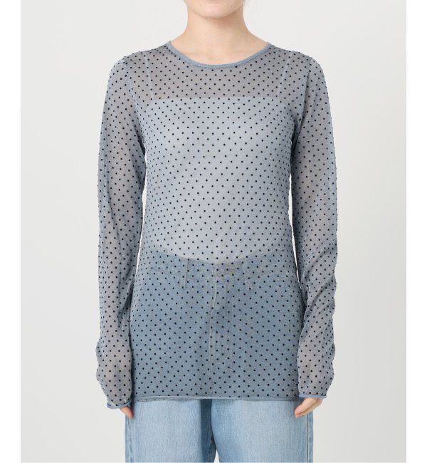 IENA「フロッキードット シアー プルオーバー」|ニット・セーター|