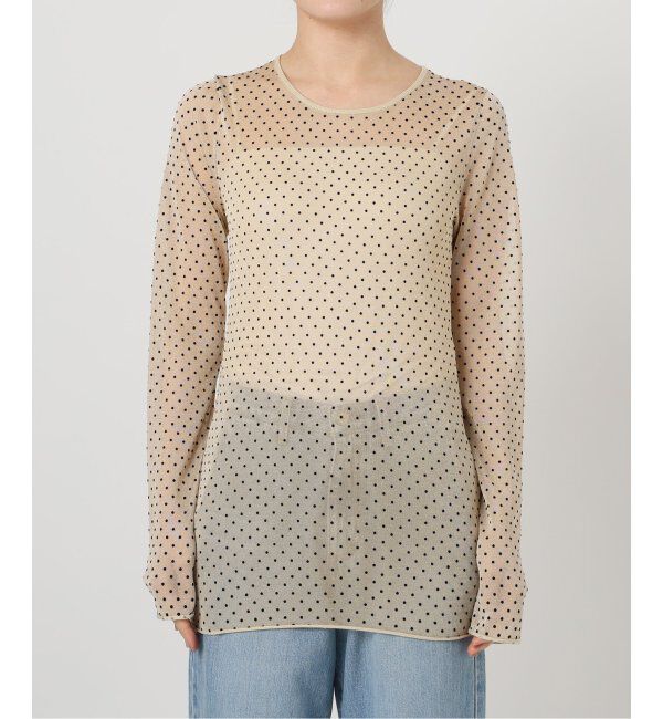 IENA「フロッキードット シアー プルオーバー」|ニット・セーター|