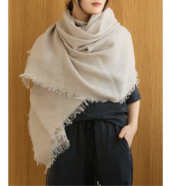 IENA LA BOUCLE「ASAUCE MELER/アソースメレリネンガーゼストール AM26SST31」|ストール|グレーA