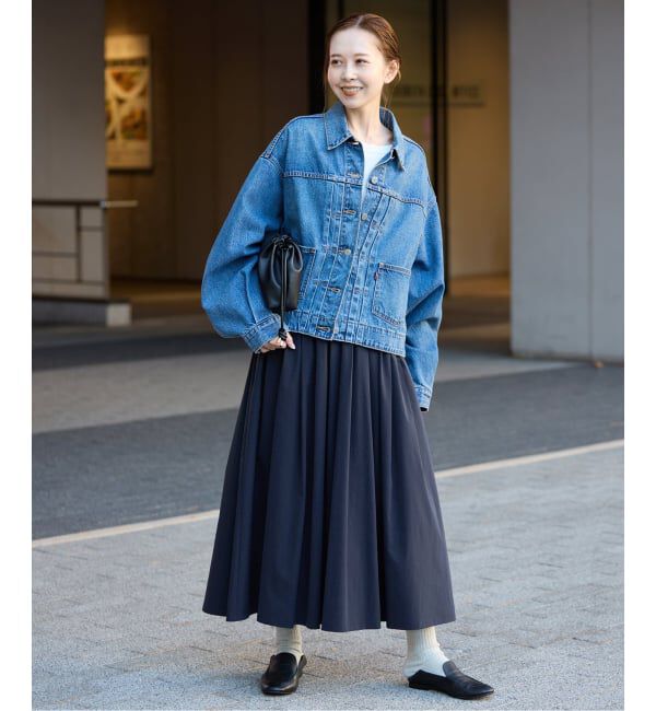 SLOBE IENA「タフタタックギャザースカート」|スカート|