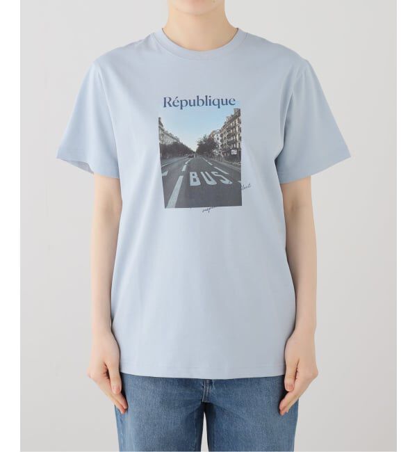 SLOBE IENA「Le Mares フォトTEE」|Tシャツ・カットソー|サックスブルー